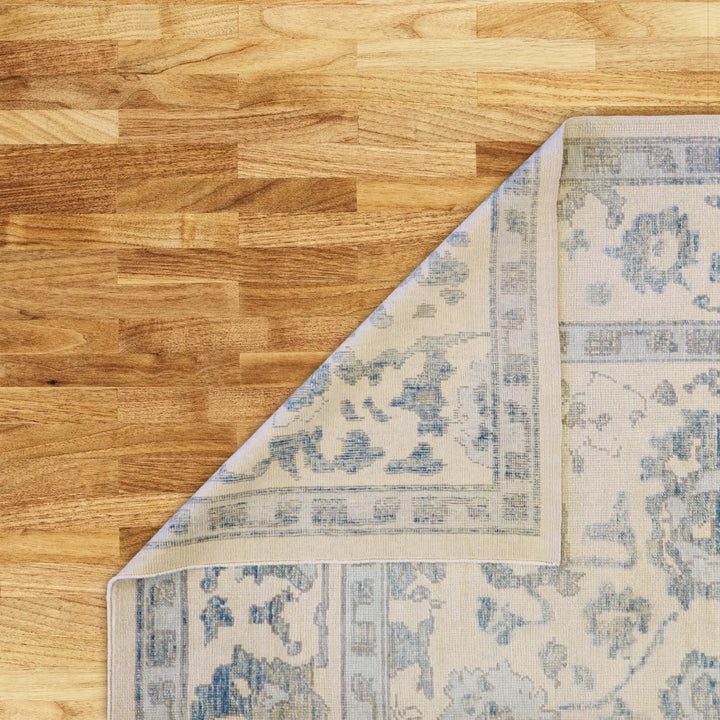 8'11" x 12'3" GRAY AND GRAY OUSHAK GEOMETRIC TURKISH RUG