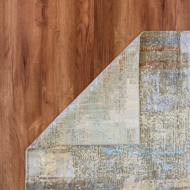 9'0" x 12'0" SILVER AND GRAY MODERN MODERN INDIAN RUG