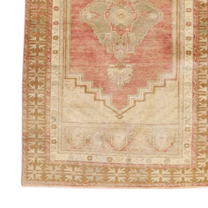 3'0" x 5'0" TAN AND BROWN ANATOLIA GEOMETRIC TURKISH RUG