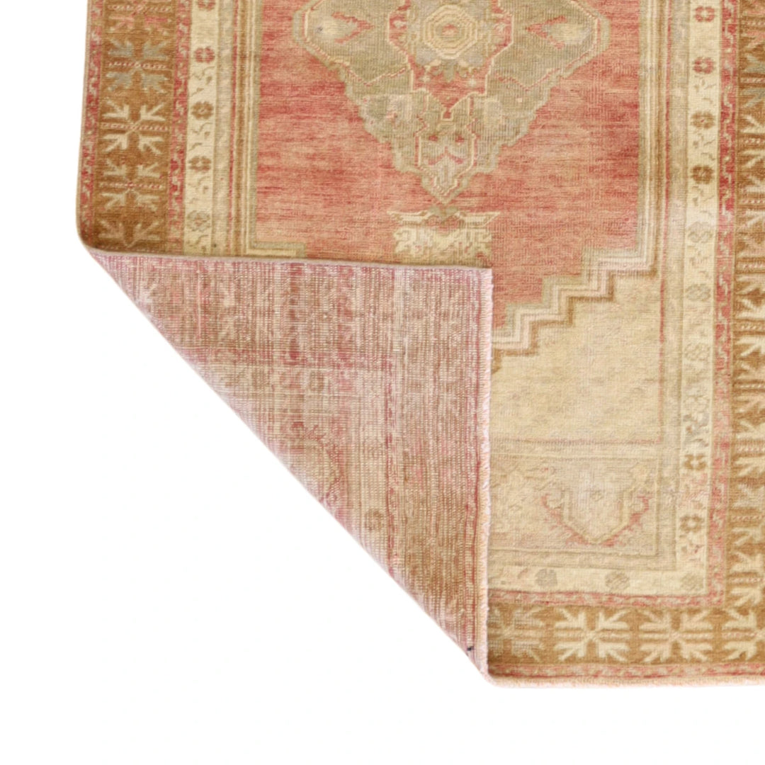 3'0" x 5'0" TAN AND BROWN ANATOLIA GEOMETRIC TURKISH RUG