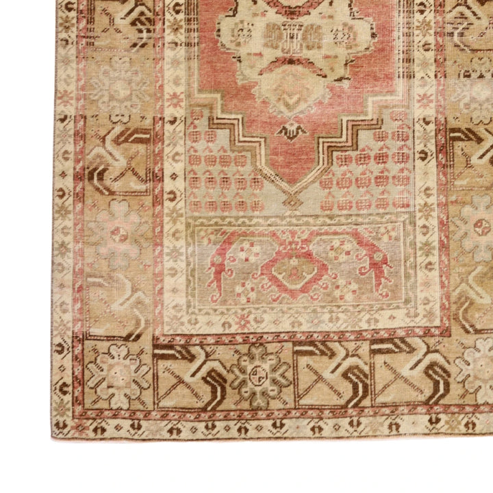 3'4" x 5'5" BEIGE AND TAN ANATOLIA GEOMETRIC TURKISH RUG