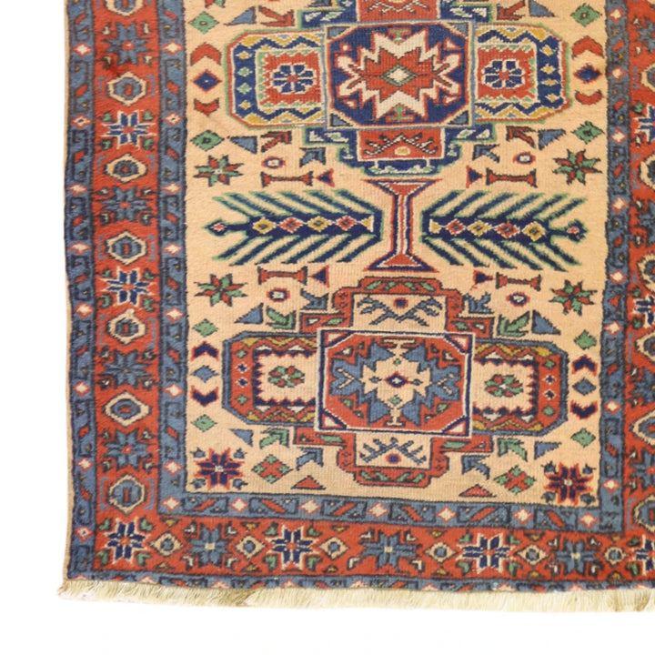 3'2" x 5'0" TAN AND RUST ARDABIL ANTIQUE TURKISH RUG
