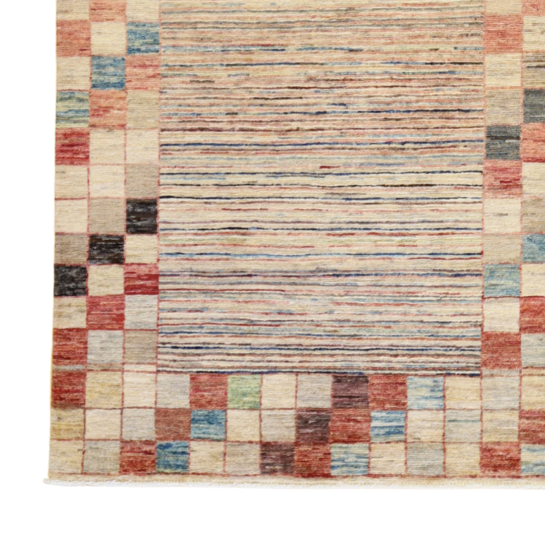 3'1" x 4'11" BEIGE AND MULTICOLOR MODERN MODERN PAKISTANI RUG