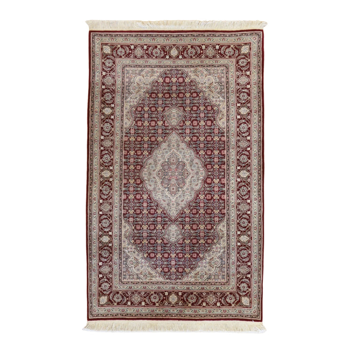 3'0" x 5'0" BURGUNDY AND BURGUNDY TABRIZ FISH DESIGN PAKISTANI RUG