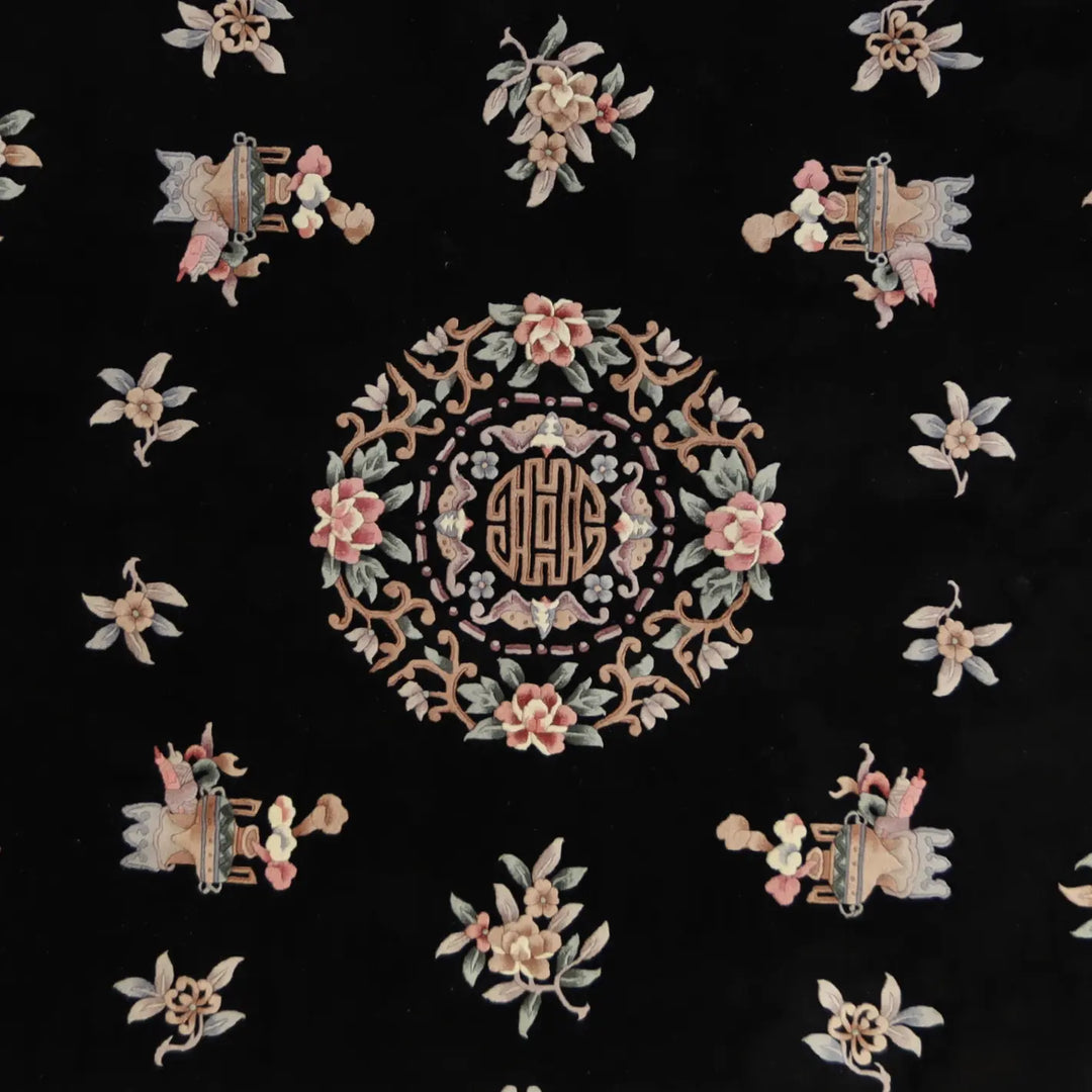 10'   0" x  14'   0" BLACK AND IVORY PEKING FRENCH CHINESE RUG