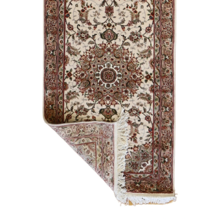 2'5" x 12'0" IVORY AND MAUVE TABRIZ FLORAL CHINESE RUG