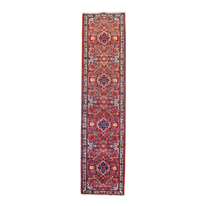 3' 0" x 12' 5" ROSE AND IVORY ROODBAR FLORAL PERSIAN RUG