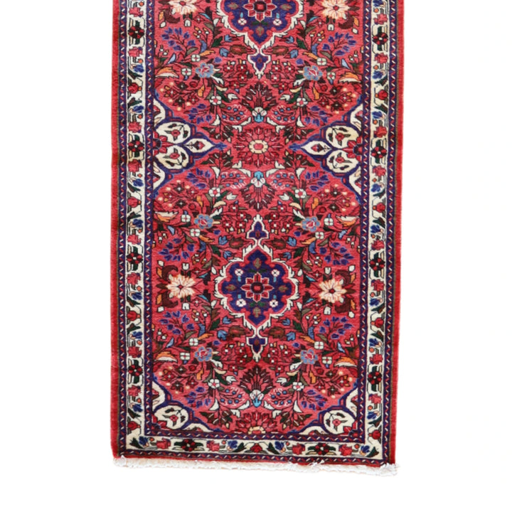 3' 0" x 12' 5" ROSE AND IVORY ROODBAR FLORAL PERSIAN RUG