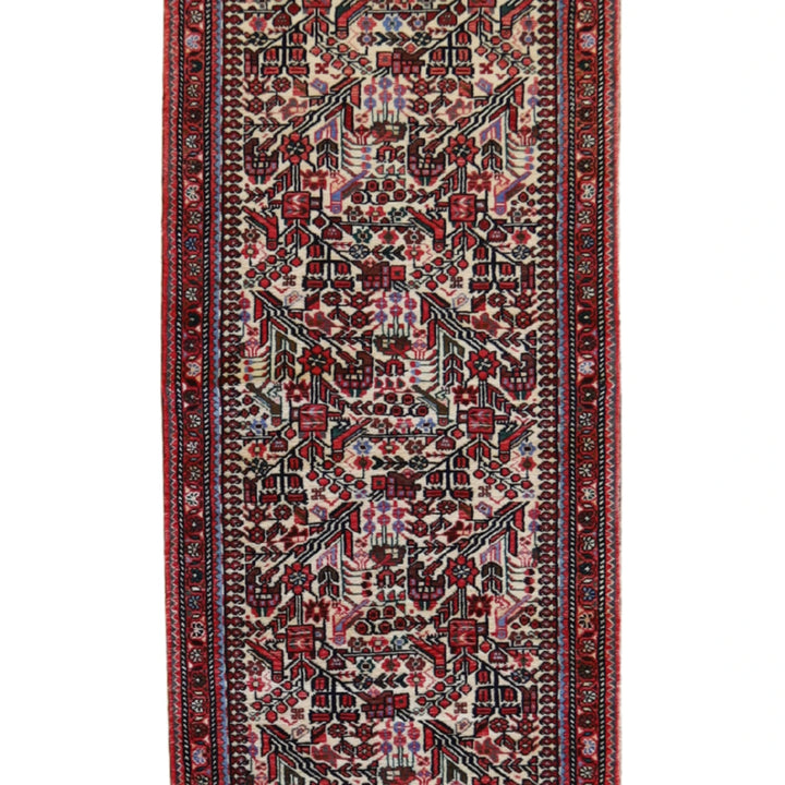 2' 8" x 9' 9" IVORY AND ROSE ROODBAR GEOMETRIC PERSIAN RUG