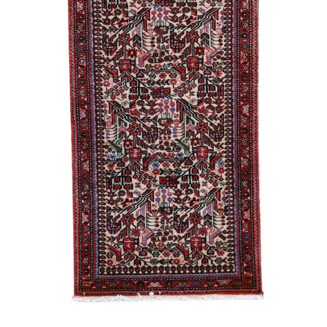 2' 8" x 9' 9" IVORY AND ROSE ROODBAR GEOMETRIC PERSIAN RUG
