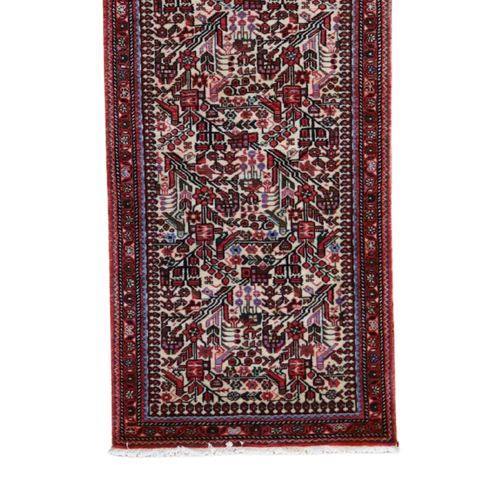 2' 8" x 9' 9" IVORY AND ROSE ROODBAR GEOMETRIC PERSIAN RUG