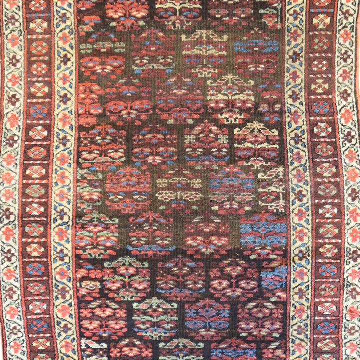 3'6" x 6'5" BROWN AND BROWN KURDISH ANTIQUE PERSIAN RUG