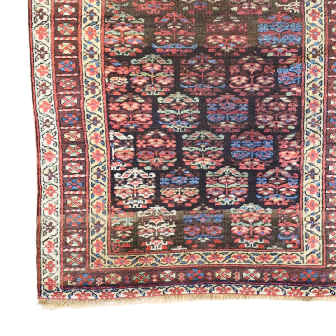 3'6" x 6'5" BROWN AND BROWN KURDISH ANTIQUE PERSIAN RUG