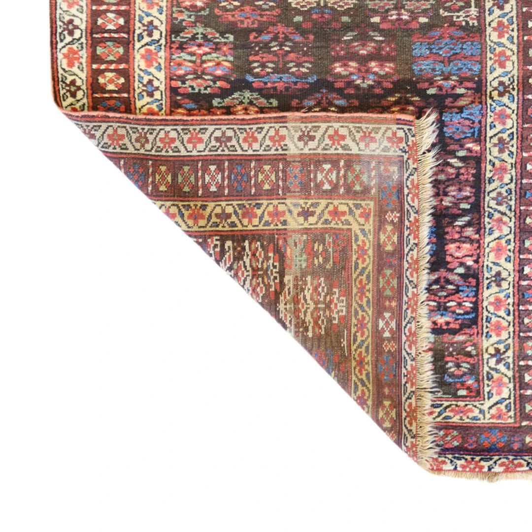 3'6" x 6'5" BROWN AND BROWN KURDISH ANTIQUE PERSIAN RUG