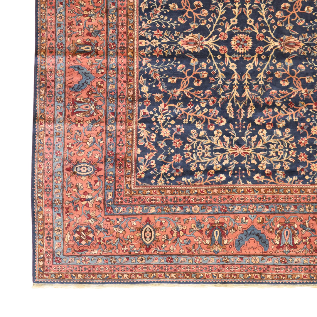 11'0" x 20'0" NAVY AND MAUVE SPARTA ANTIQUE TURKISH RUG