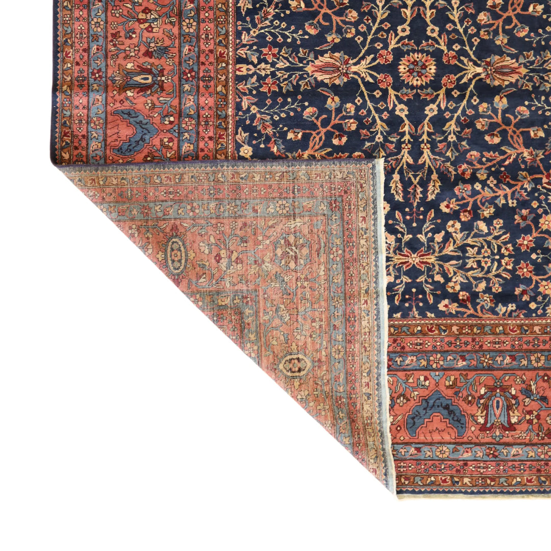 11'0" x 20'0" NAVY AND MAUVE SPARTA ANTIQUE TURKISH RUG