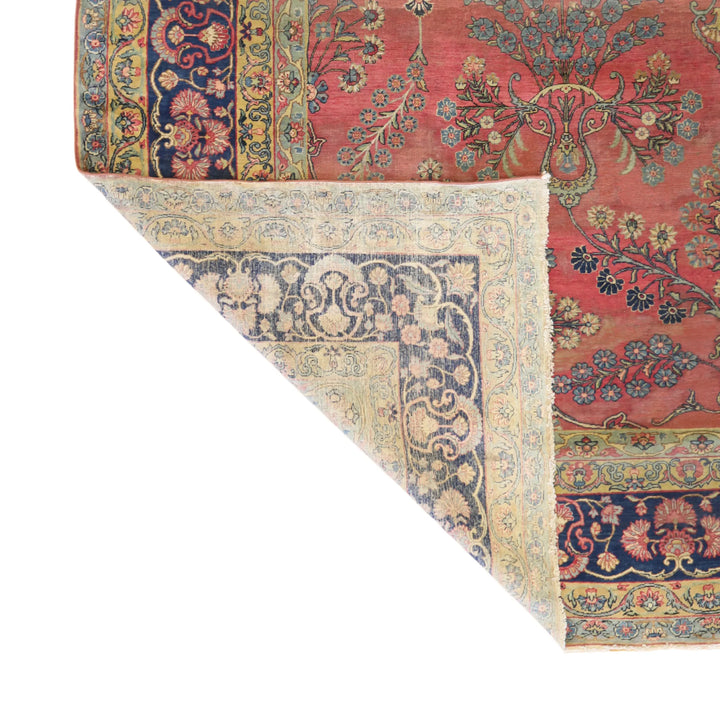 9'9" x 14'4" MAUVE AND NAVY KERMAN ANTIQUE PERSIAN RUG