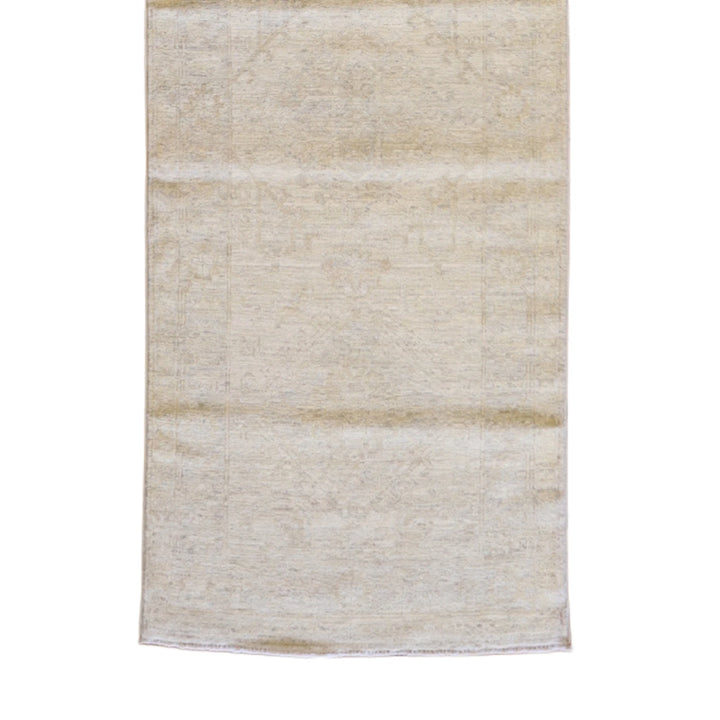 2' 10" x 11' 6" BEIGE AND BEIGE PESHAWAR GEOMETRIC PAKISTANI RUG