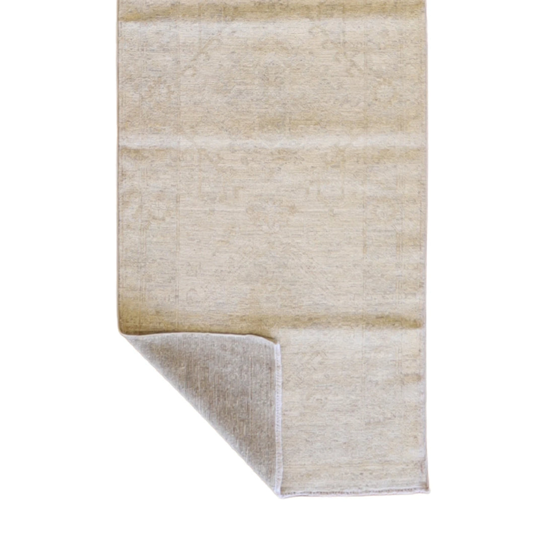 2' 10" x 11' 6" BEIGE AND BEIGE PESHAWAR GEOMETRIC PAKISTANI RUG