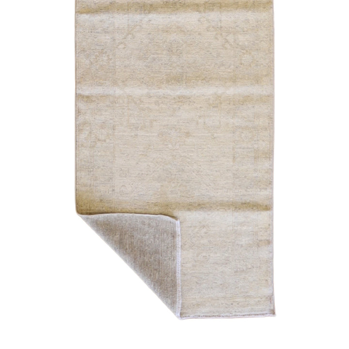 2' 10" x 11' 6" BEIGE AND BEIGE PESHAWAR GEOMETRIC PAKISTANI RUG
