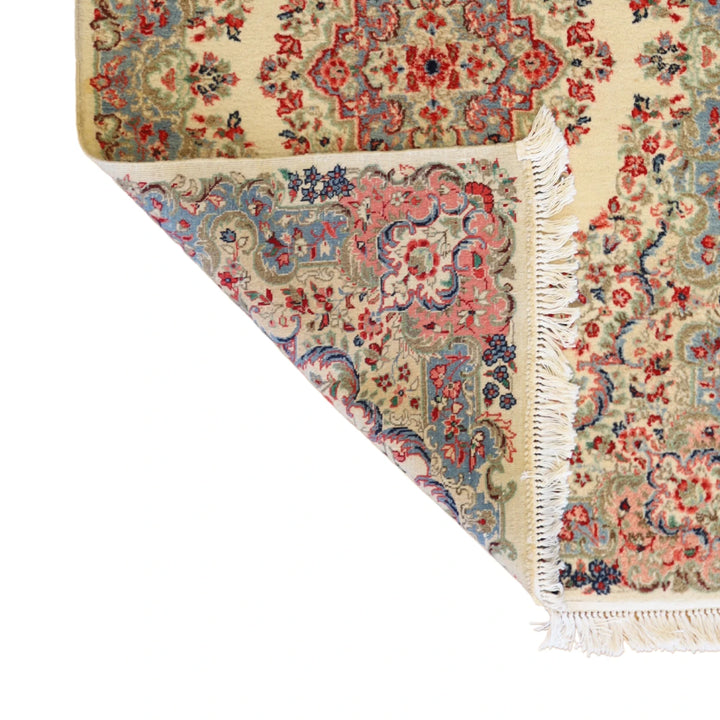 4'2" x 6'4" GOLD AND RED KERMAN SEMIANTIQUE PERSIAN RUG