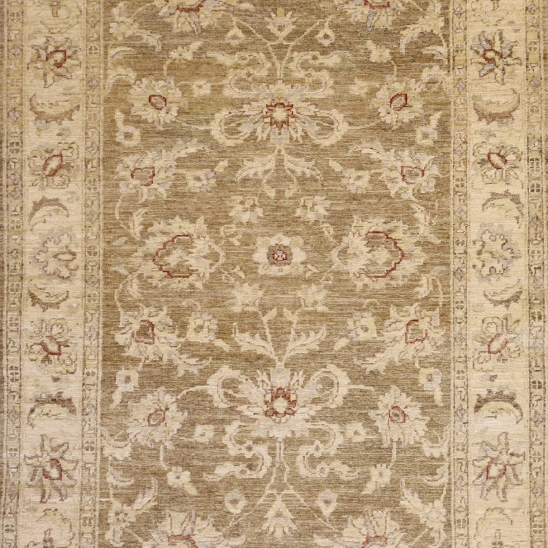 4'0" x 5'6" TAUPE AND BEIGE PESHAWAR FLORAL PAKISTANI RUG