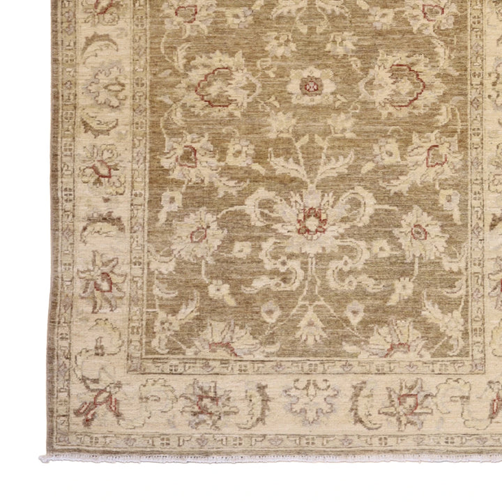 4'0" x 5'6" TAUPE AND BEIGE PESHAWAR FLORAL PAKISTANI RUG