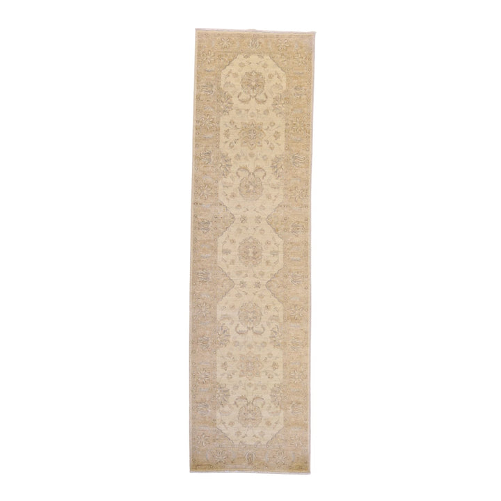 2' 8" x 9' 8" BEIGE AND TAN PESHAWAR FLORAL PAKISTANI RUG