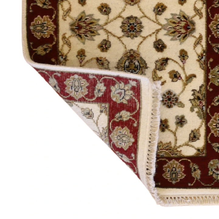 2'1" x 3'1" IVORY AND RED JAIPUR FLORAL INDIAN RUG