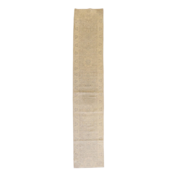 2' 8" x 14' 0" BEIGE AND BEIGE PESHAWAR FLORAL PAKISTANI RUG