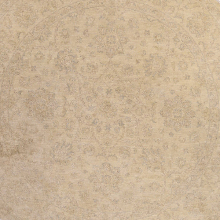 8'0" x 8'0" BEIGE AND BEIGE PESHAWAR FLORAL PAKISTANI RUG