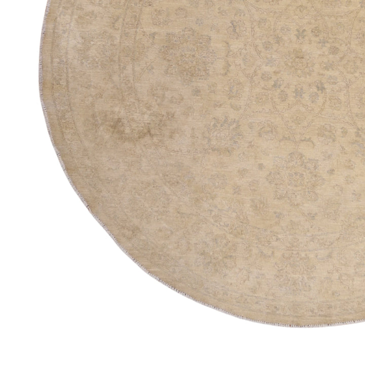 8'0" x 8'0" BEIGE AND BEIGE PESHAWAR FLORAL PAKISTANI RUG