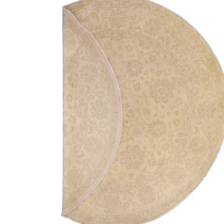 8'0" x 8'0" BEIGE AND BEIGE PESHAWAR FLORAL PAKISTANI RUG