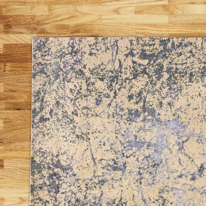 9'0" x 11'10" BLUE AND GRAY MODERN MODERN INDIAN RUG