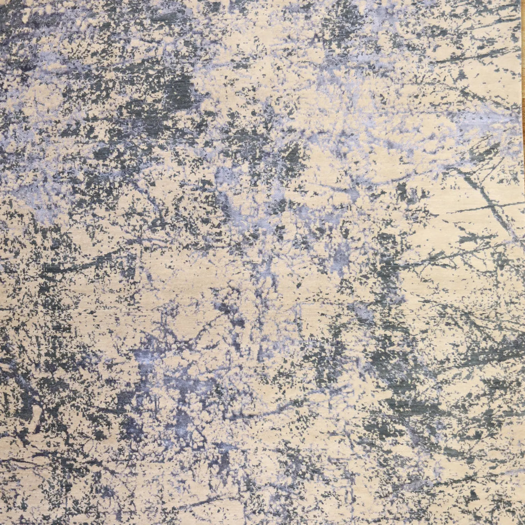 9'0" x 11'10" BLUE AND GRAY MODERN MODERN INDIAN RUG