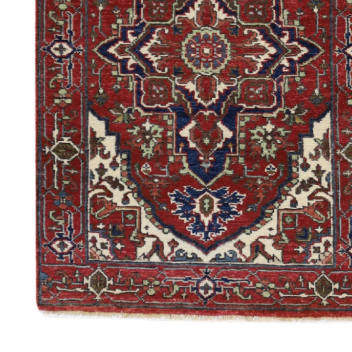 2'0" x 3'0" RED AND RED SERAPI GEOMETRIC INDIAN RUG