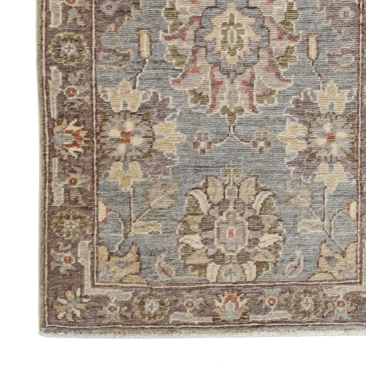 2'0" x 3'2" GRAY AND TAUPE PESHAWAR GEOMETRIC PAKISTANI RUG