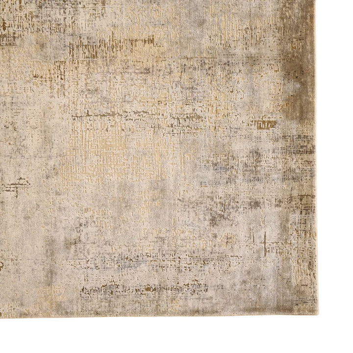 8'0" x 10'0" SILVER AND BROWN MODERN INDIAN  RUG