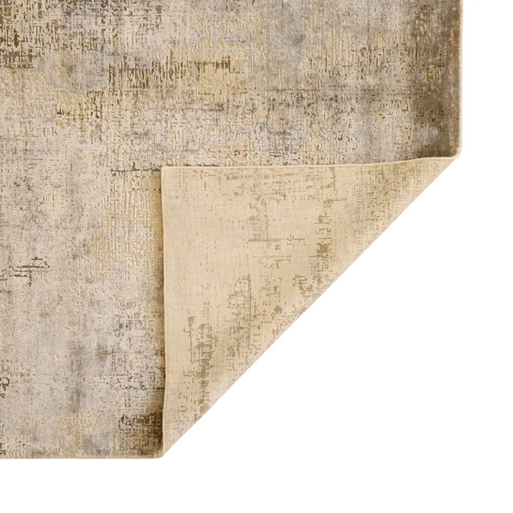 8'0" x 10'0" SILVER AND BROWN MODERN INDIAN  RUG