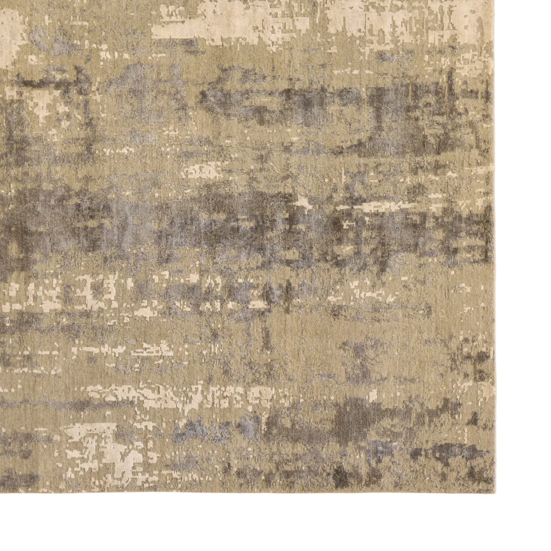 8'0" x 9'11" TAUPE AND BEIGE MODERN INDIAN  RUG