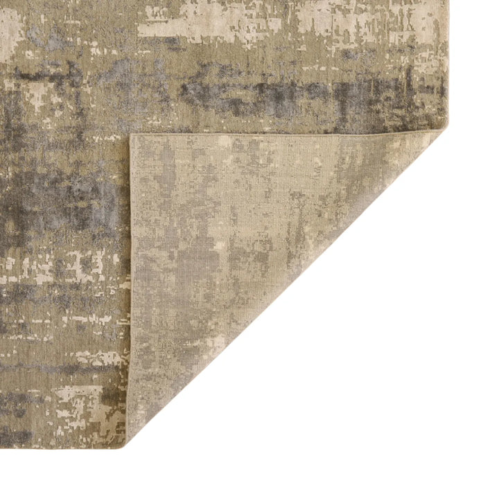 8'0" x 9'11" TAUPE AND BEIGE MODERN INDIAN  RUG