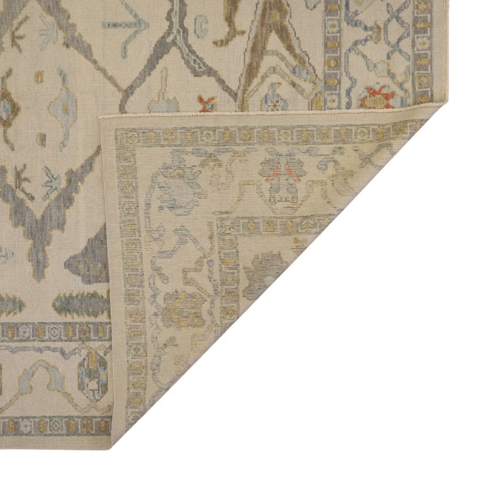 8'4" x 9'5" GRAY AND GRAY OUSHAK TURKISH GEOMETRIC RUG