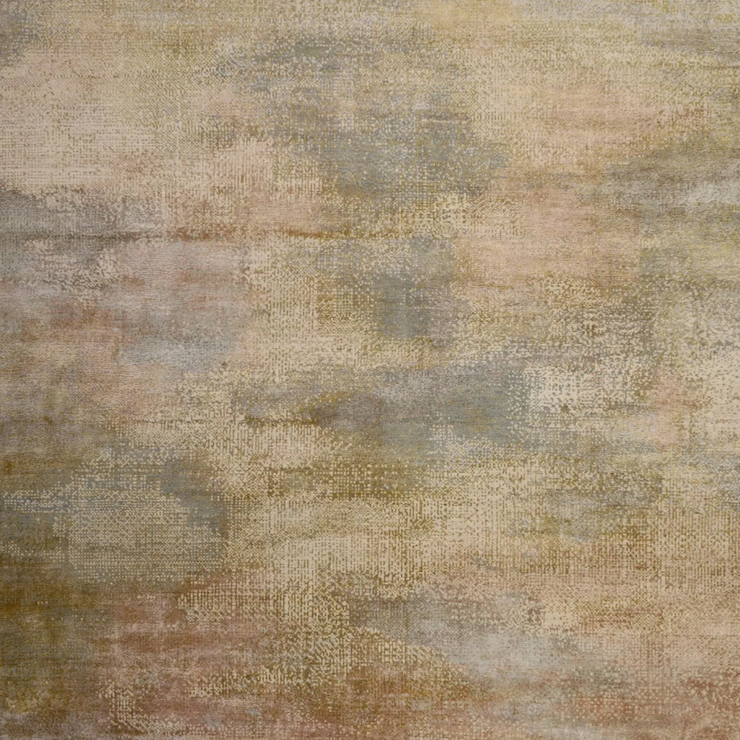 8' 0" x 9' 11" - GRAY AND TAN MODERN MODERN INDIAN RUG