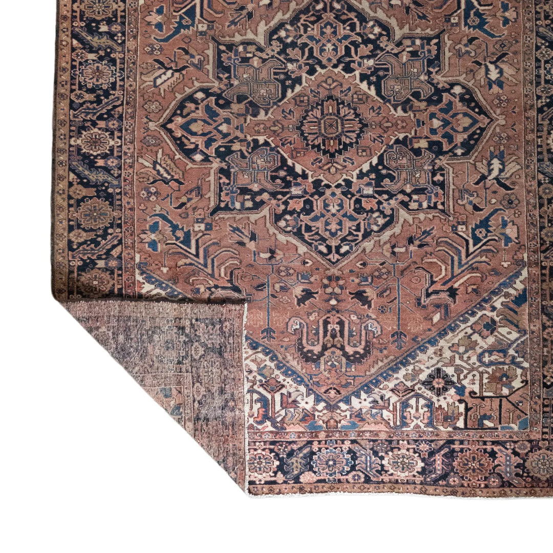 8' 9" x 11' 10" - NAVY AND RED HERIZ GEOMETRIC PERSIAN RUG ( 267 x 360 CM )