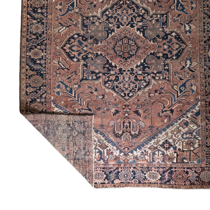 8' 9" x 11' 10" - NAVY AND RED HERIZ GEOMETRIC PERSIAN RUG ( 267 x 360 CM )