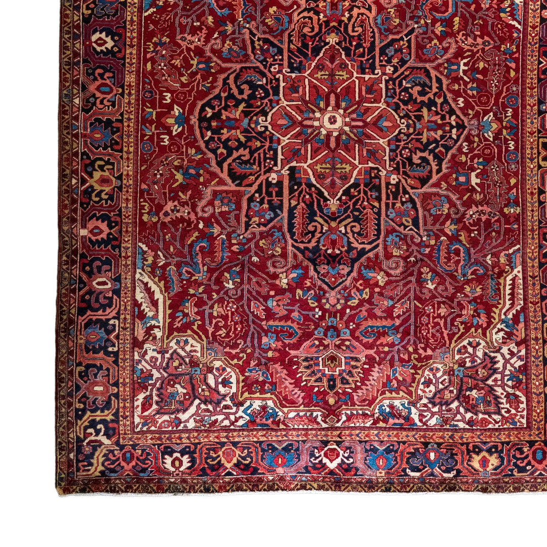 10' 0" x 12' 11" - NAVY AND RED HERIZ GEOMETRIC PERSIAN RUG ( 305 x 394 CM )