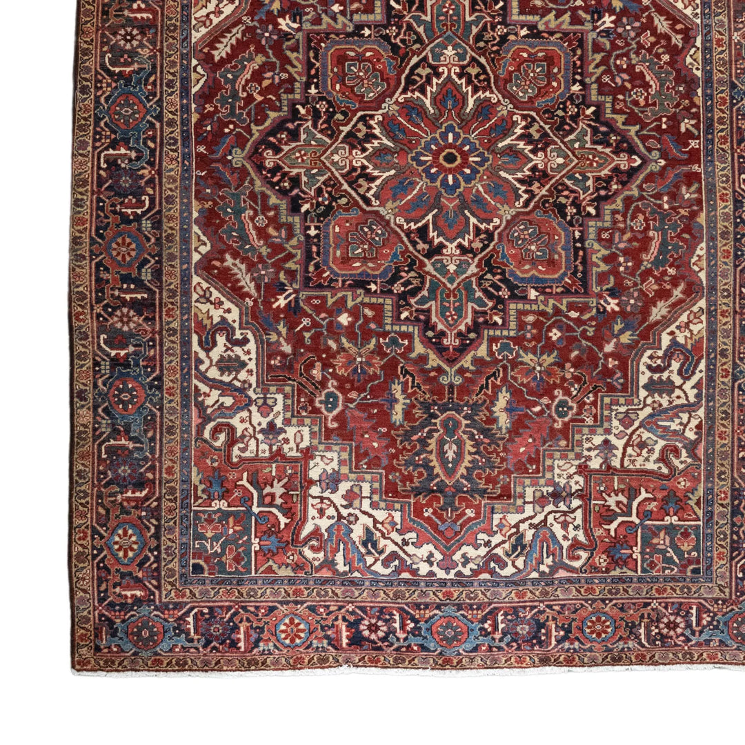 8' 2" x 10' 10" - NAVY AND RED HERIZ GEOMETRIC PERSIAN RUG ( 249 x 330 CM )