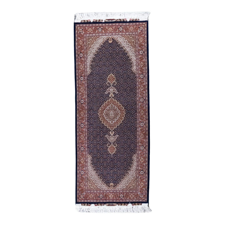 2' 9" x 6' 9" - MULTICOLOR AND ROSE TABRIZ FISH DESIGN PERSIAN RUG ( 84 x 206 CM )
