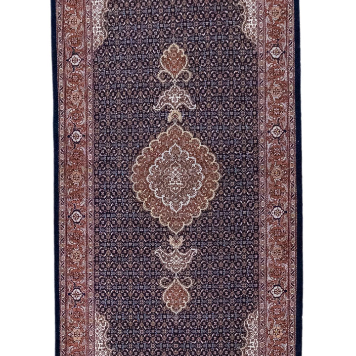 2' 9" x 6' 9" - MULTICOLOR AND ROSE TABRIZ FISH DESIGN PERSIAN RUG ( 84 x 206 CM )