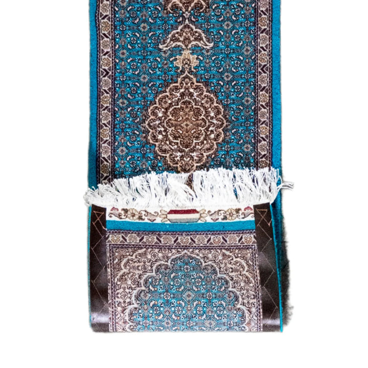 1' 3" x 4' 8" - GREEN AND GRAY TABRIZ FISH DESIGN PERSIAN RUG ( 38 x 142 CM )